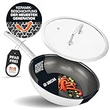 Moritz & Moritz Edelstahlpfanne mit Deckel 28cm und Keramikbeschichtung der neuesten Generation -...