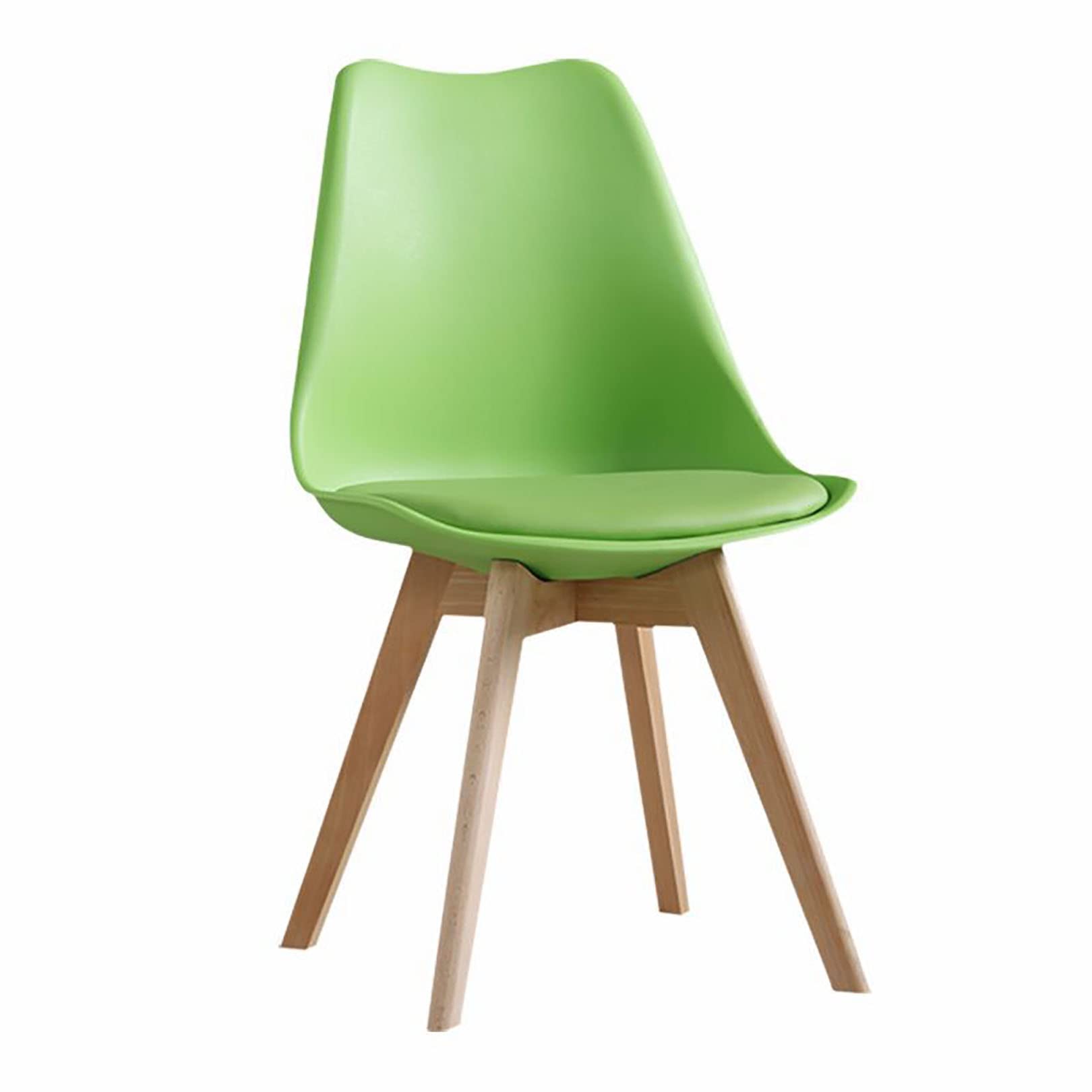 Chaises de salle à manger design en simili cuir avec pieds bois pour cuisine et salon