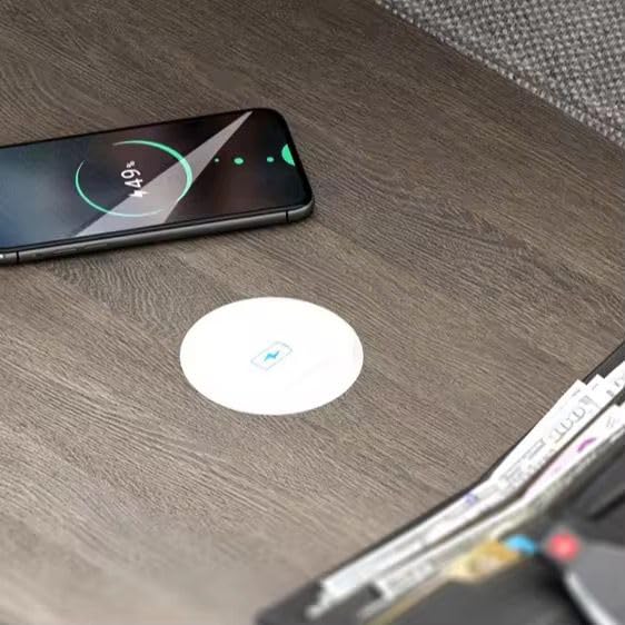 Image of Audiovan Desktop Wireless Charger, 15W Fast Wireless Charging Station Pad Compatible with iPhones and Android Phones (White)