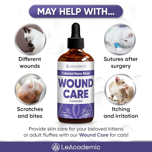 Cat Wound Care in Drops | Wound Care + Lavender | Lavender & Vitamin E Drops | Natural Ingredients | All Ages and Breeds | 2 Oz