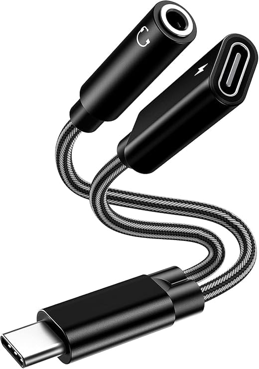USB Type C to 3.5mm Audio and Charger Adapter, 2-in-1 USB C Splitter Aux with PD Fast Charging Dongle Cable Support Call Music Compatible with iPhone 15/Galaxy S23 S22 S21 S20 S20+ (Black) (B0D8THLXWV) Amazon Price History, Amazon Price Tracker