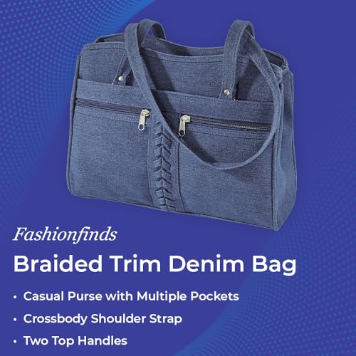 Bolso casual de mezclilla con asa cruzada para mujer miniatura 2