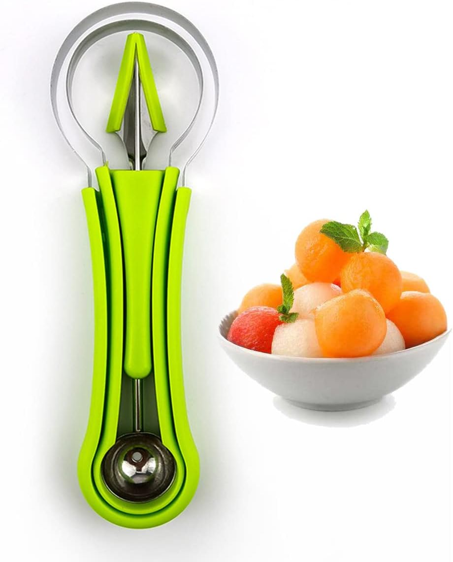 Beeiee Melon Baller Scoop Set,Fruit Carving Tools Knife Kit