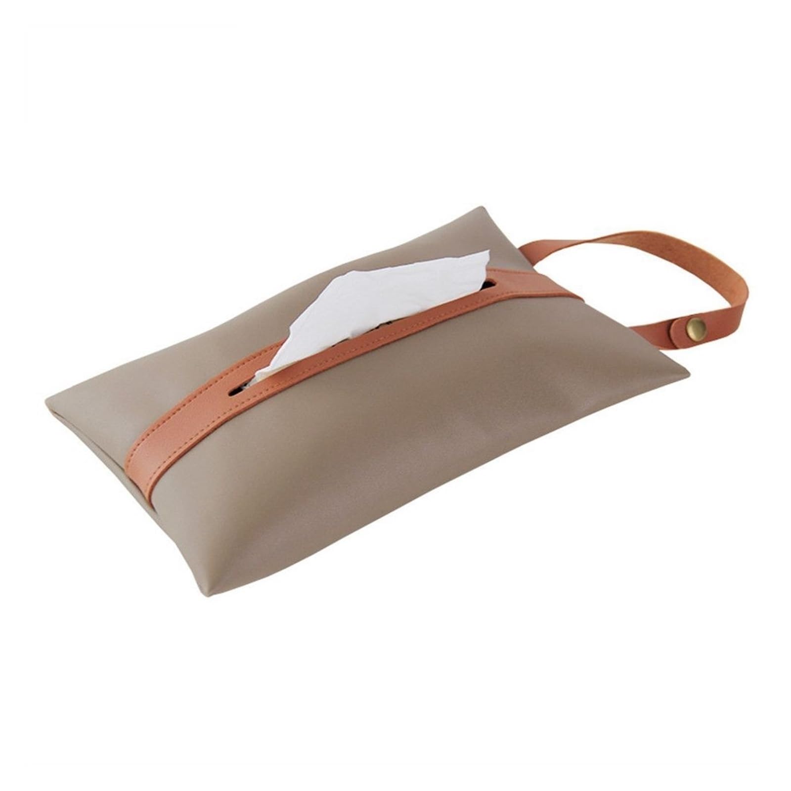 Tissue Case Hanging PU Leather Tissue Box For Car Seat Back Toilet Storage Bag Cover Paper Holder Tissue Dispenser(Bruin)