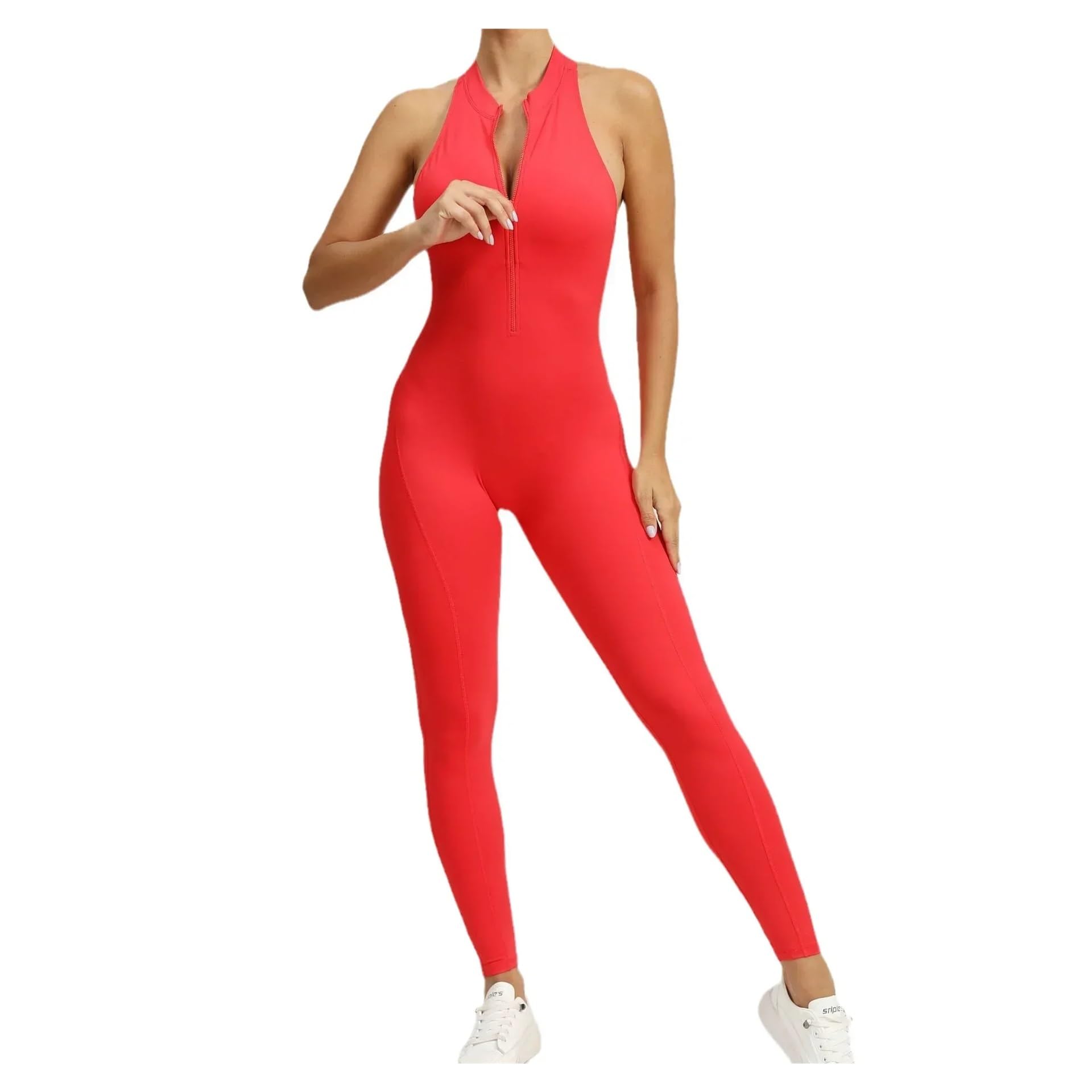 Mono de yoga sin espalda Monos De Yoga Sin Costuras Una Pieza Con Cremallera, Deportivos, Fitness, Espalda Hueca, For Realzar La Cadera, Correr Y Entrenar, For Mujer Para Entrenamiento