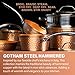 Gotham Steel Hammered Frying Pan Set, 3 Piece Nonstick Copper Fry Pans, 8”, 10” & 12” Skillet, Omelet Pan, Cookware, PFOA Free, Dishwasher Safe, Cool Touch Handle