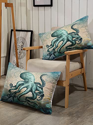 Cvhouse Octopus Duvet Cover King Size,Sea Animal Mediterranean Style Design Bedding Set,Ocean Octopus Comforter Cover For Kids Teens,1 Duvet Cover 2 Pillowcases 3 Piece #TOP5