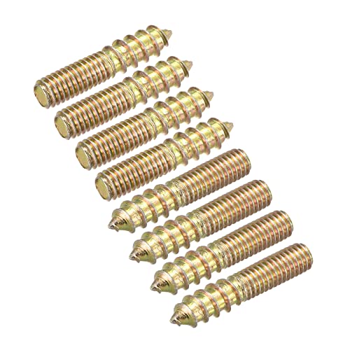 Image of uxcell M6x30mm Hanger Bolts, 8pcs Double Ended Thread Dowel Screws for Wood Furniture