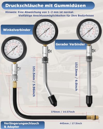 Foto von DAYUAN Kompressionsprüfer Set Kompressionstester M10-M18 20 bar/300 psi