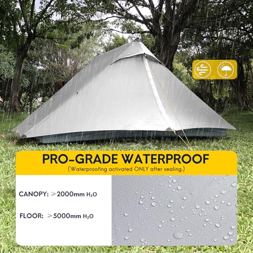 Image of LANSHAN Ultralight Waterproof 1-2 Person Backpacking Tent | Ultralight waterproof nylon, pitch anywhere, for camping & travel.