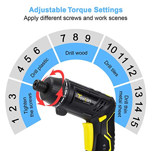 49pcs Cordless Electric Screwdriver Kit, 3.6V 4.5Nm Torque 2.0Ah Battery USB Rechargeable Power Screw Driver Set Portable Wireless Handheld Smart Automatic Precision Mechanical Small Mini Drill Driver