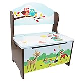 Fantasy Fields - Enchanted Woodland Thematic Kids Storage Bench  | Imagination Inspiring Hand Crafted & Hand Painted Details | Non-Toxic, Lead Free Water-based Paint