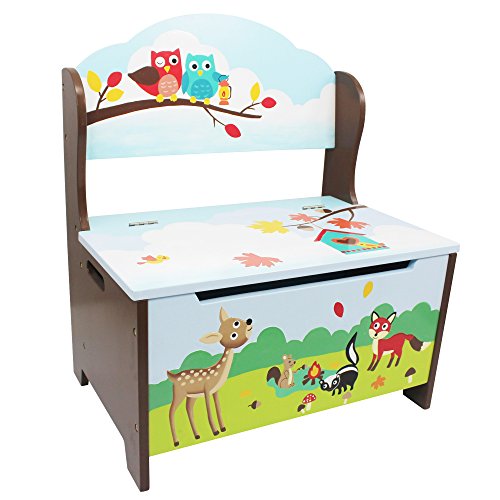 Fantasy Fields Enchanted Woodland Storage Bench Owl Fox Deer Raccoon