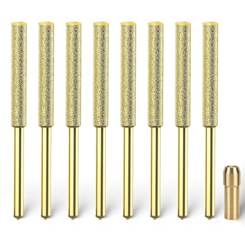 EzzDoo Titanium Coated Chainsaw Sharpener Bits, 8 pcs