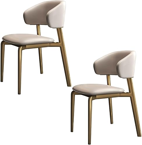 Miniatura 14 de JKGHK Dining Chairs Set, Leather Kitchen Chairs with Back, Upholstered Farmhouse Dining Chair with Cushioned Pad, Leather Upholstered Dining Chair