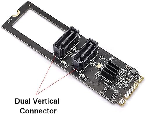 Miniatura 3 de xiwai Vertical JMB582 2280 NGFF clave B+M PCI Express a SATA 3.0 6Gbps adaptador de doble puerto convertidor tarjeta de extensión de disco duro