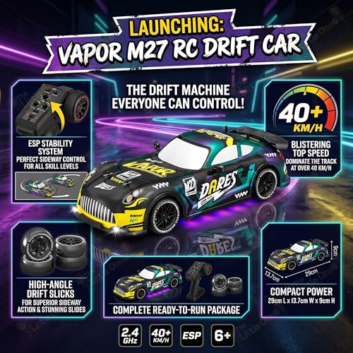 Image of TheLittleOnes 4x4 Rc Drifting Car - Rc Drift Cars High Speed Remote Control Drift Car 2.4GHz Remote Control Drift Stunt Off Road Cars 360 Rotation Toys For Kids & Adults Boys & Girls [LightStorm X]