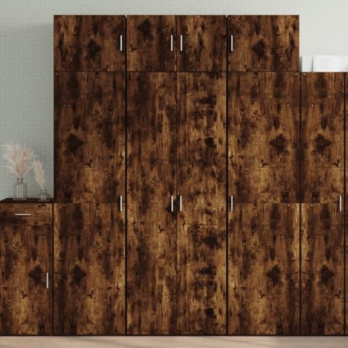 qohoio Aparador Alto Madera de ingeniería aparador Madera Mueble Auxiliar salón aparadores para Salon Roble Ahumado 70x42,5x185 cm - 3281424