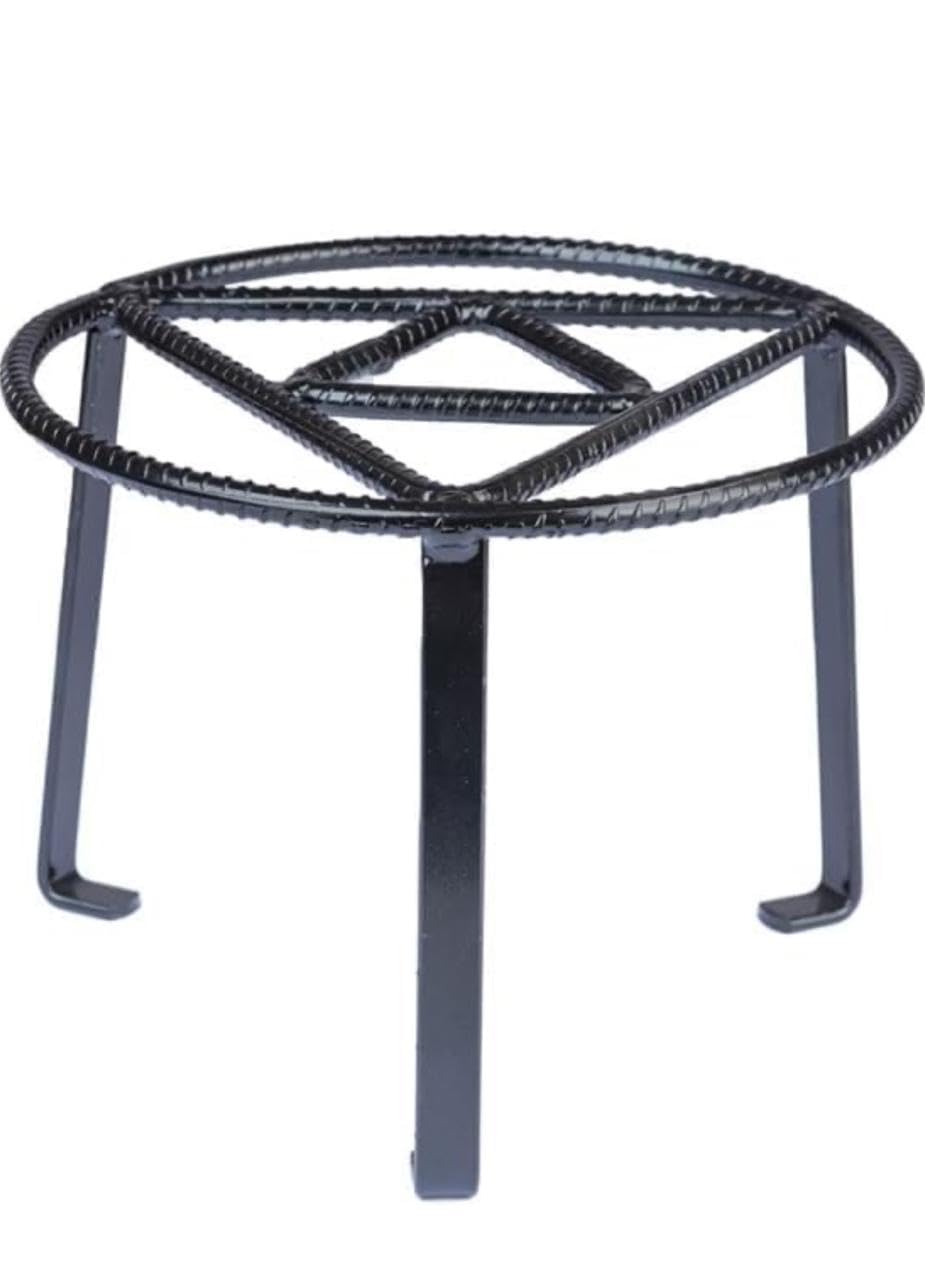 Fire Tripod, Outdoor Fire Pit Cooking Stand, Round Design, Portable, Cast Iron, Perfect for Camping, Backyards, Patios; Grill, Cook Over Campfire (25 cm)