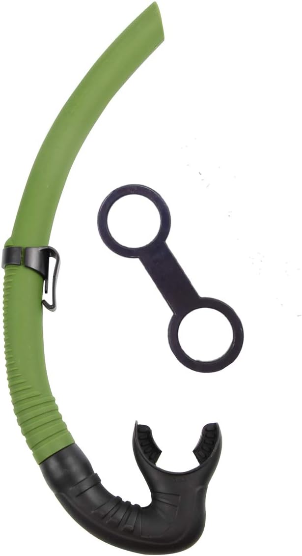 Silicone Scuba Snorkel for Adult Diving Free Diving Fishing and Underwater Hockey or Snorkeling(SN52S-GREEN) : Sports & Outdoors