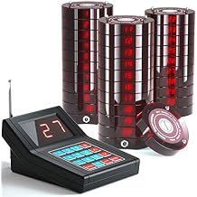 Wireless Paging Queuing Calling System Transmitter+30Pcs Coaster Pagers Restaurant