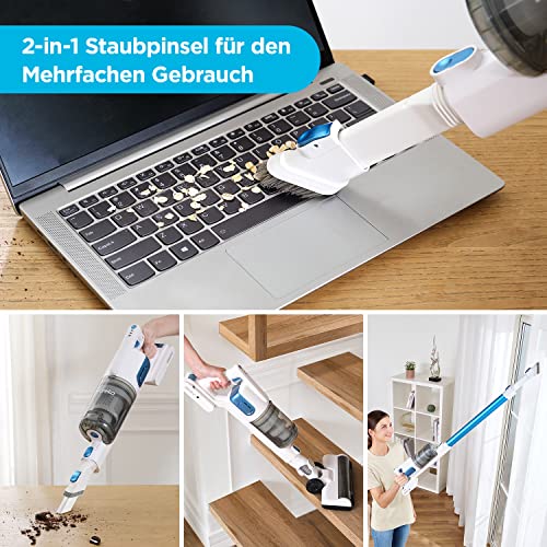 Eureka BR5 Akku Staubsauger Kabellos, 2 in 1 Kabelloser Staubsauger Leicht mit Bürstenloser Motor, 250W Starke Saugkraft, Leise Akkusauger für Hartböden und Teppiche – Bild 7