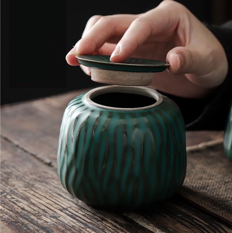 Pojemniki na herbatę do sypkiej herbaty Ceramiczne puszki na herbatę Mała, szczelna mini przenośna próbka w stylu retro
