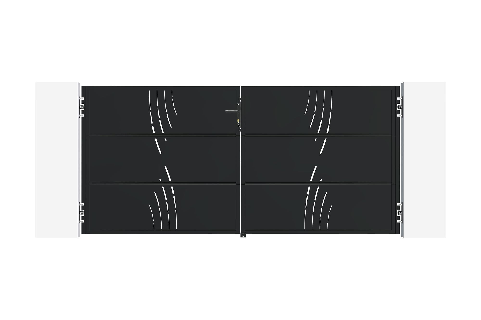 Casanoov Portail acier noir mat 3m NALI VELETA H.160cm