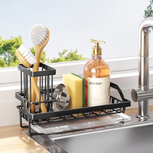 Consumest Kitchen Sink Caddy Organizer with Drip Tray