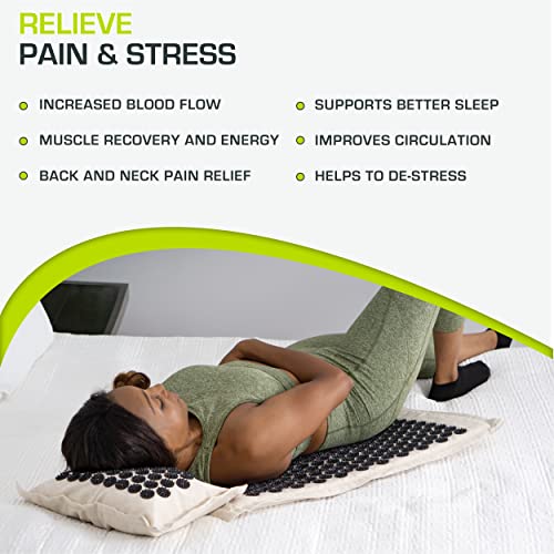 Prosourcefit Ki Acupressure Mat And Pillow Set With 100% Natural Linen For Back/Neck Pain Relief And Muscle Relaxation #TOP3