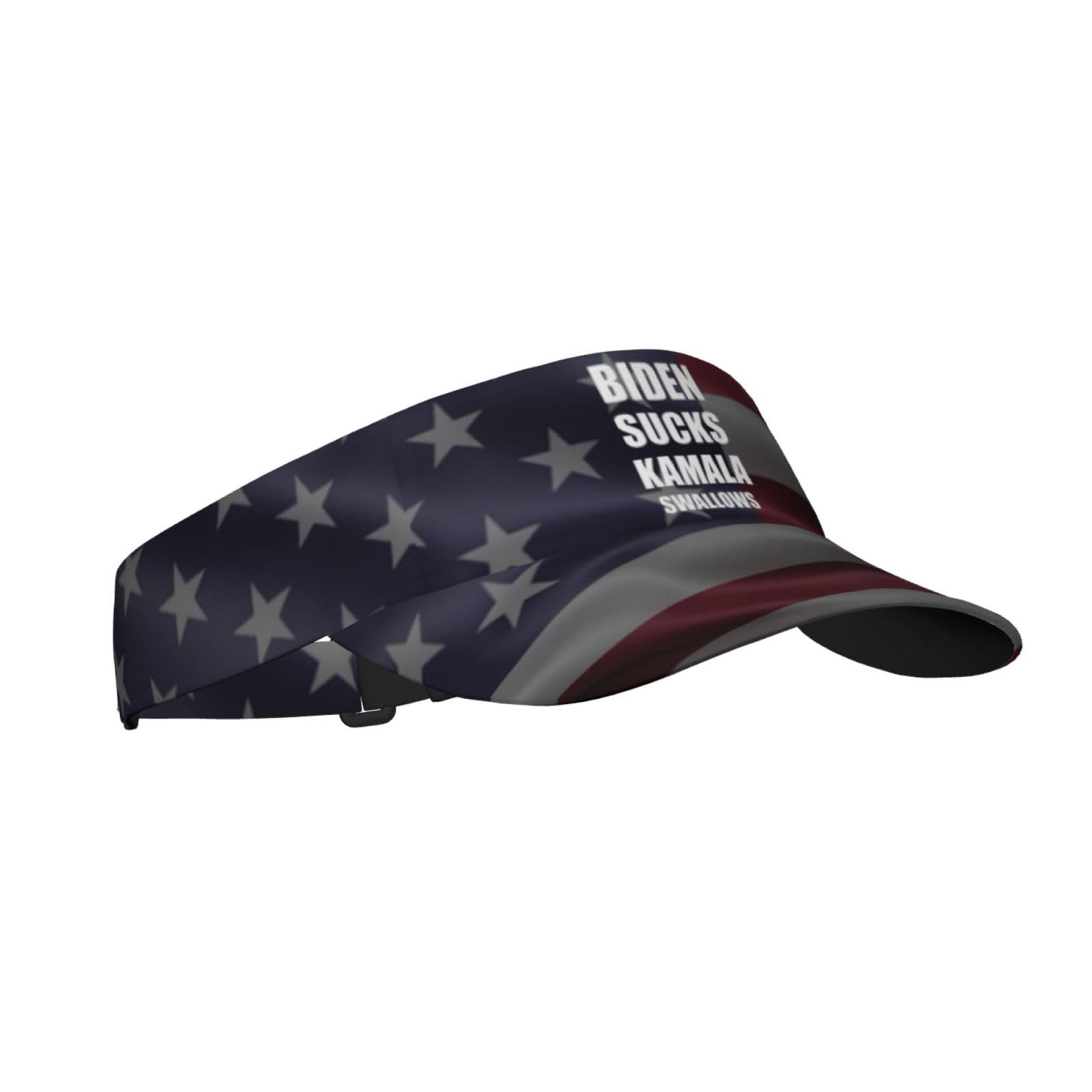 Biden Sucks Kamala Swallows Anti Joe Biden Anti-Democrat Visor Hats Novelty Adjustable Sport Sun Visor Cap Empty Top Baseball Hat for Men and Women Black