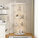 Forme pentagonale unique : vitrine en verre debout avec porte qui, grâce à sa forme de base pentagonale inhabituelle, attirera immédiatement tous les regards dans n'importe quelle pièce. Cette silhouette géométrique moderne confère à cette vitrine de salon avec portes en verre une touche architecturale particulière.