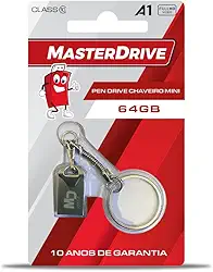 Mini Pendrive 64GB MasterDrive PREMIUM - Pen Drive 64GB Ultra Rápido Tipo Chaveiro Original À Prova D'agua…