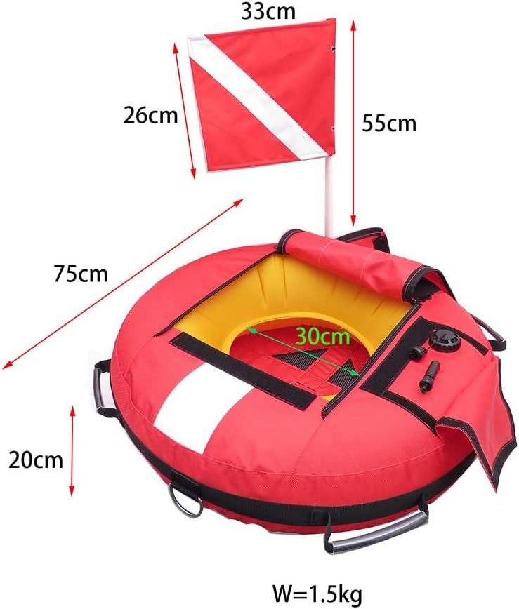 Diving Buoy Marker with Dive Flag, Marker, Gear for Diving Scuba Diving