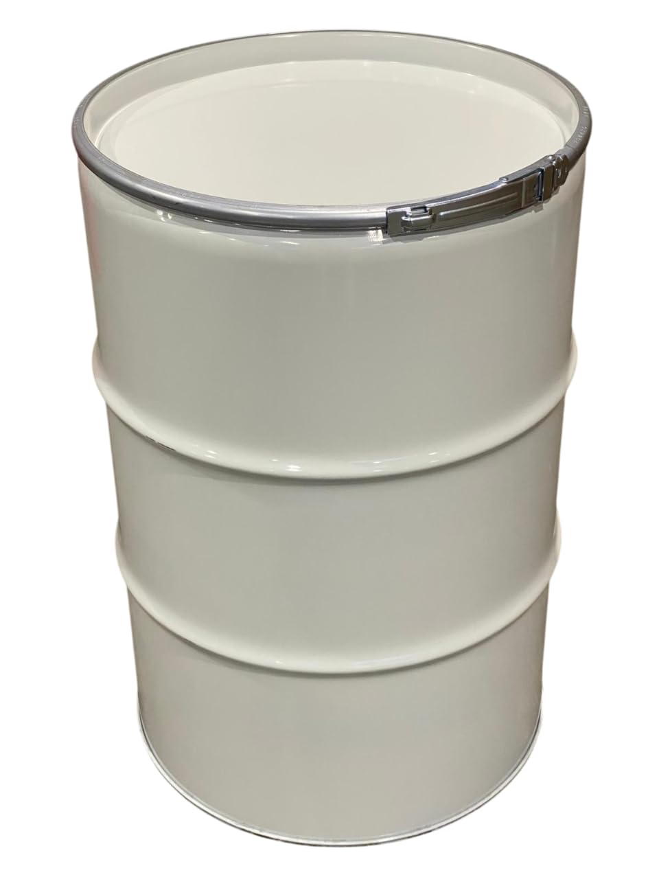 Metallfass 210 Liter Blechfass Fass Ölfass Tonne mit Spannring und Deckel WeißNEU