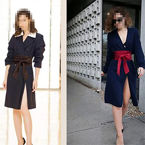 Suede Waist Belts Wide Corset Cinch Dress Belts Cummerbunds Bowknot Self Tie Waist Band4