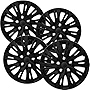 16 inch Hubcaps Best for 2012-2016 Toyota Camry - (Set of 4) Wheel Covers 16in Hub Caps Ice Black Rim Cover - Car Accessories for 16 inch Wheels - Snap On Hubcap, Auto Tire Replacement Exterior Cap