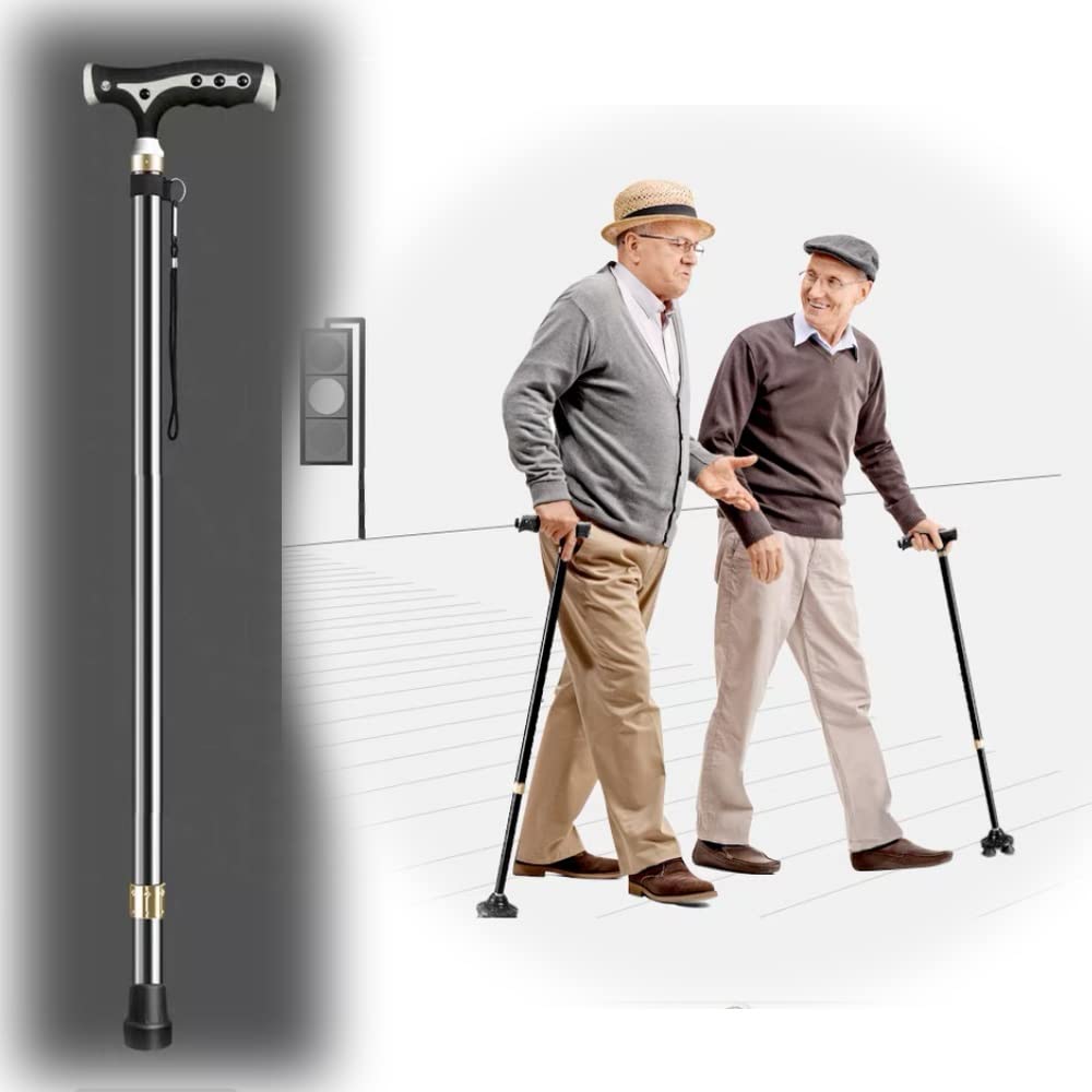 Bastón de pie para Mujer, Ajustable, 3 en 1, telescópico, de aleación de Aluminio, con Altura Ajustable: 28"-37"/72cm-94cm