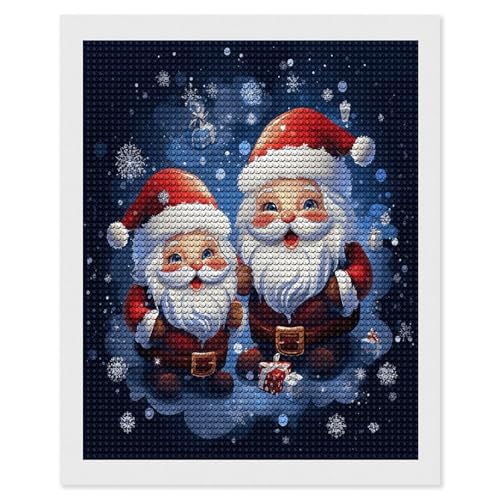 Pintura de diamantes 5D de Papá Noel para decorar tu salón con arte DIY estas Navidades