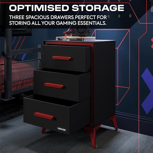 Cómoda de lona con 3 cajones X-Rocker Arcane para almacenamiento en dormitorio y armario 5
