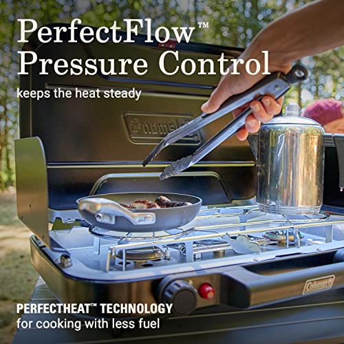 Image of Coleman Classic 3-Burner Propane Camping Stove with InstaStart Ignition, Portable Cooktop with 3 Adjustable Burners & 28,000 BTUs of Power for Camping, Tailgating, Grilling, Hunting & More
