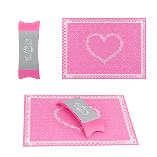 Nail Hand Pillow and Mat Set Vcedas Manicure Table Mat Silicone and Nail Arm Rest Cushion for Acrylic Nails (Pink)