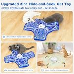 Interactive Cat Toys for Indoor Cats,[Newly Upgraded] Rechargeable Touch Activated Hide and Seek Kitten Toys for Bored Indoor Adult Cats with Fluttering (Blue) - Image 2