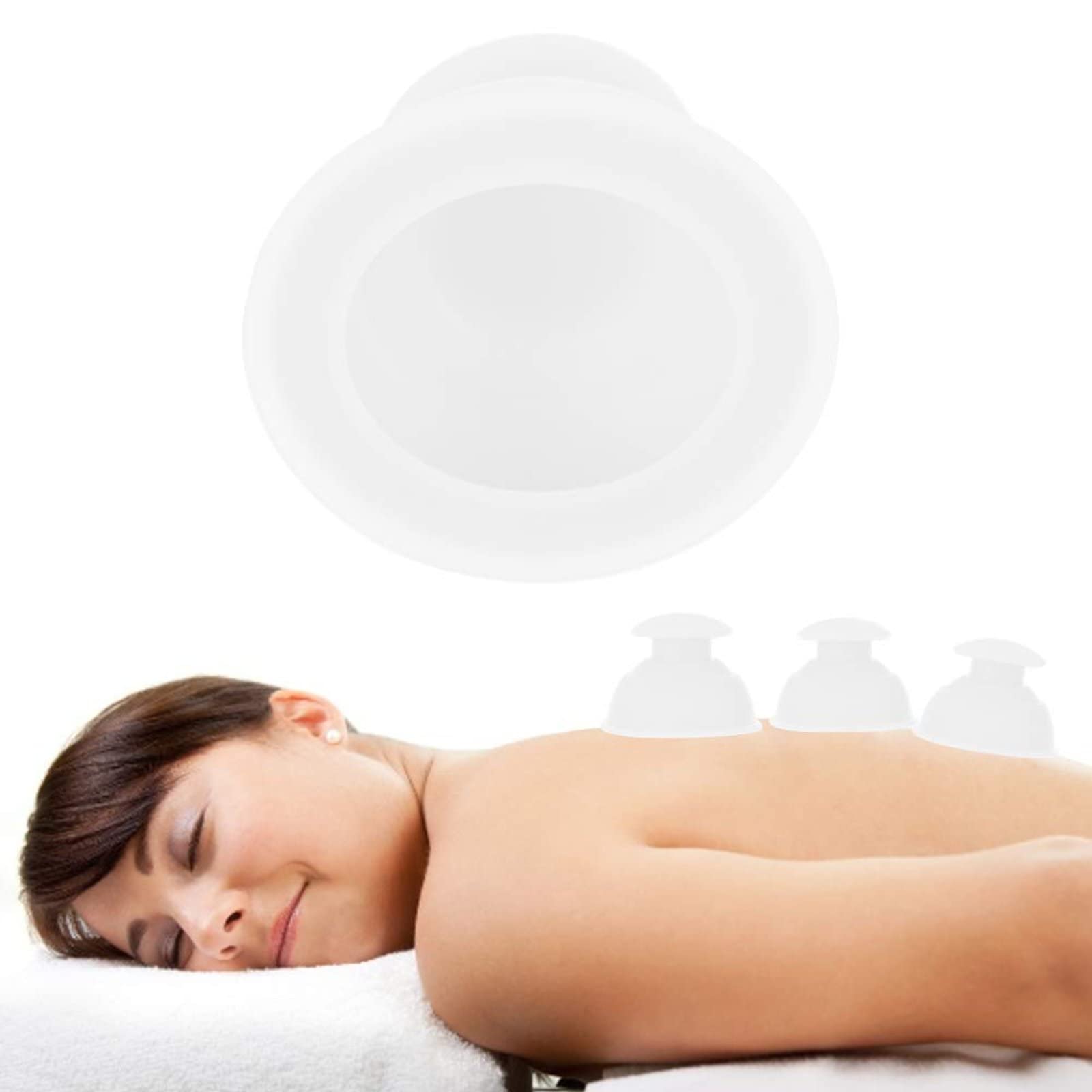FOOJO Kit de Masaje para Terapia de Masaje Ventosa anticelulítica. Ventosa de Masaje Ventosa de Ventosa China Conjunto de Terapia de ventosas corporales Masaje Acupresión,Blanco