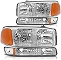 ECCPP Headlight Assembly For GMC Sierra 1500 1999-2006,For GMC Sierra 1500/3500 Classic 2007 Driver and Passenger Side Headlamps