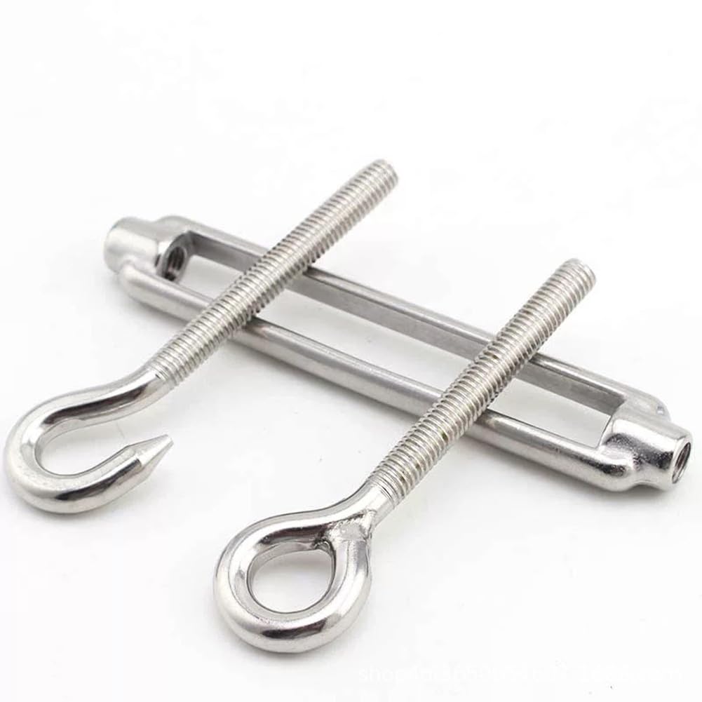 Edelstahl Spannschloss, Verstellbare Spannschlösser, Spannschlösser Edelstahl, M6 Spannschloss, Spannschloss Drahtspanner, Seilspanner mit Haken Öse, für Seil, Sonnensegel, Gartendraht, 3 Stück Edelstahl Spannschloss, Verstellbare Spannschlösser, Spannschlösser Edelstahl, M6 Spannschloss, Spannschloss Drahtspanner, Seilspanner mit Haken Öse, für Seil, Sonnensegel, Gartendraht, 3 Stück