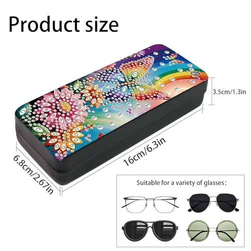 Image of DIY 5D Diamond Painting Glasses Case Kit, Butterfly and Flower Diamond Art Kits for Adults Small Diamond Painting Kit Gem Art Paint by Diamonds Dots Eyeglasses Case for Beginner Women