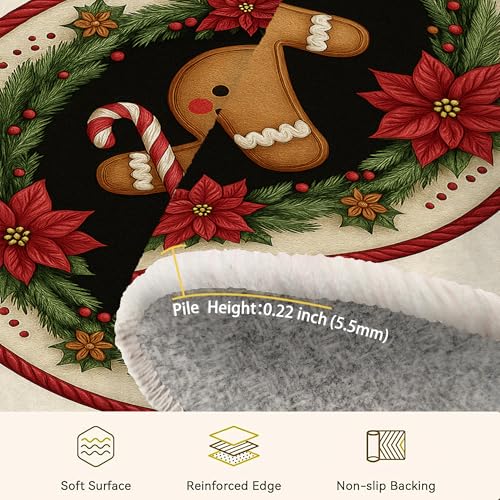 Tapis pain d'épices de Noël résistant à la décoloration pour chambre - 8