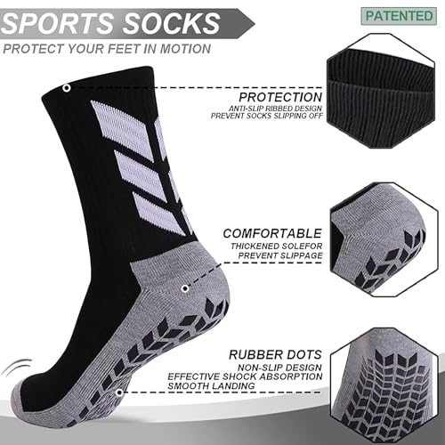 1 Pair Grip Socks Men Women Non Slip with Grippers for Yoga Pilates Floor Trampoline Anti Skid Athletic Socks2