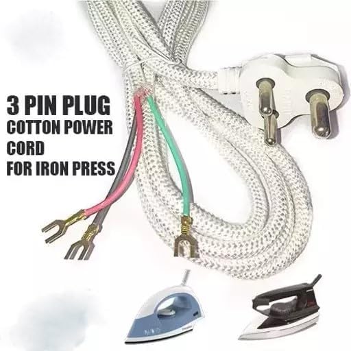 COPY LINE Iron Press Pure Copper Cable Wire Cord for Irons Up to 1000 Watts - White 1